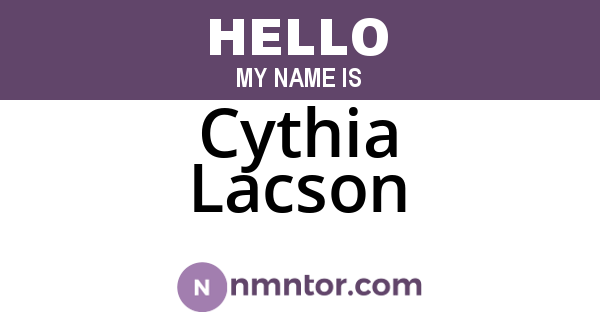 Cythia Lacson