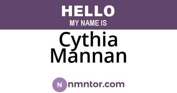 Cythia Mannan