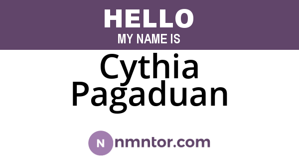 Cythia Pagaduan