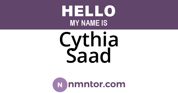 Cythia Saad