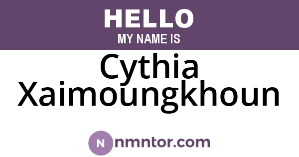 Cythia Xaimoungkhoun