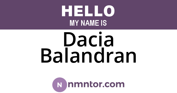 Dacia Balandran
