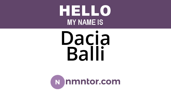 Dacia Balli