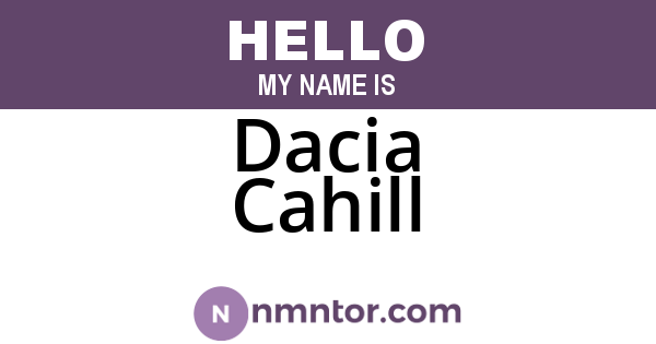 Dacia Cahill