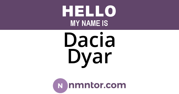 Dacia Dyar
