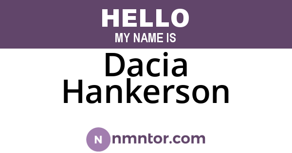 Dacia Hankerson