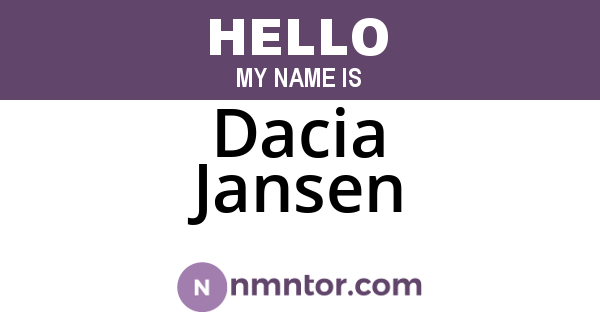 Dacia Jansen