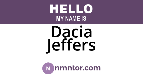 Dacia Jeffers