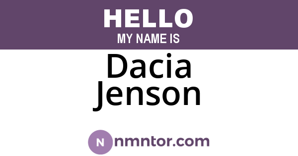 Dacia Jenson