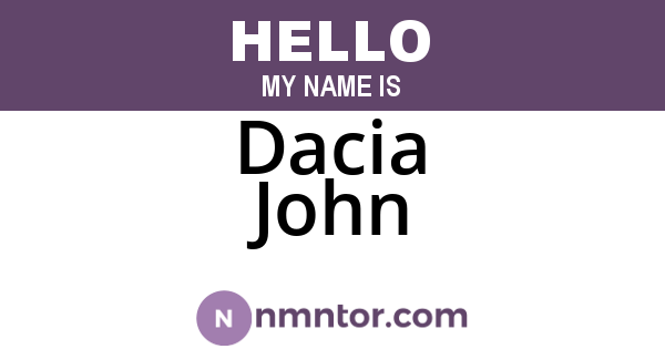 Dacia John
