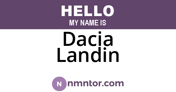 Dacia Landin