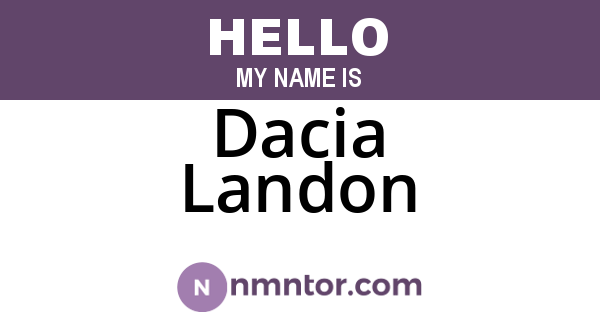 Dacia Landon