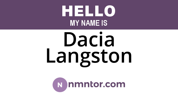 Dacia Langston