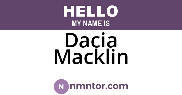 Dacia Macklin