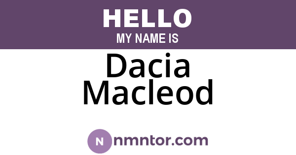 Dacia Macleod