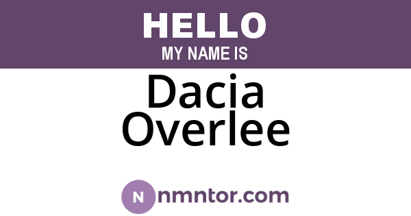 Dacia Overlee