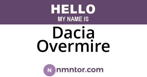 Dacia Overmire