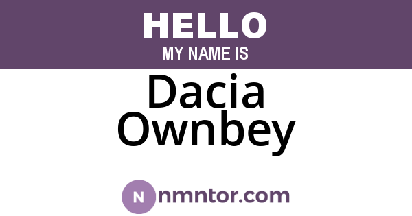 Dacia Ownbey