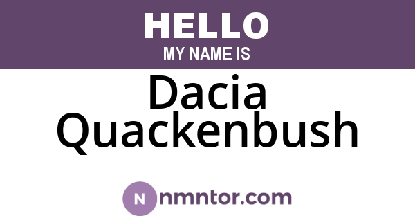 Dacia Quackenbush