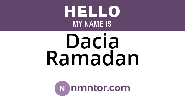 Dacia Ramadan
