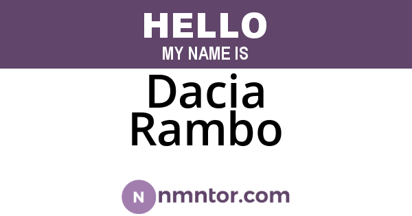 Dacia Rambo