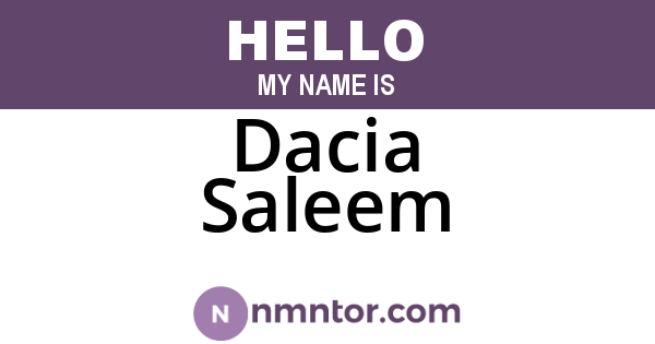 Dacia Saleem