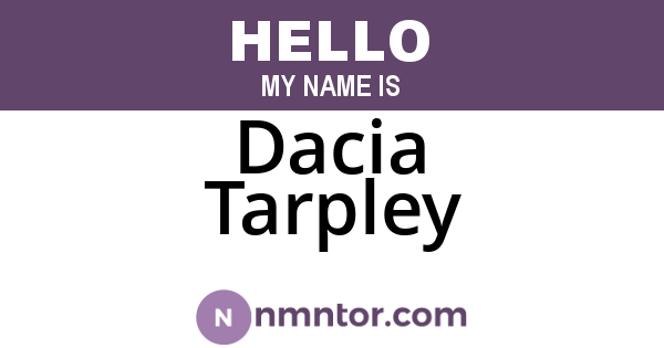 Dacia Tarpley