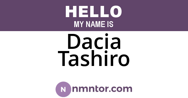 Dacia Tashiro