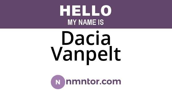 Dacia Vanpelt