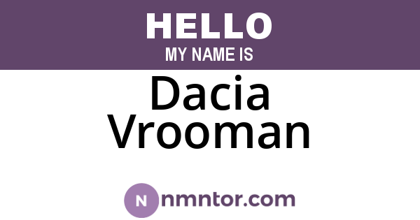Dacia Vrooman