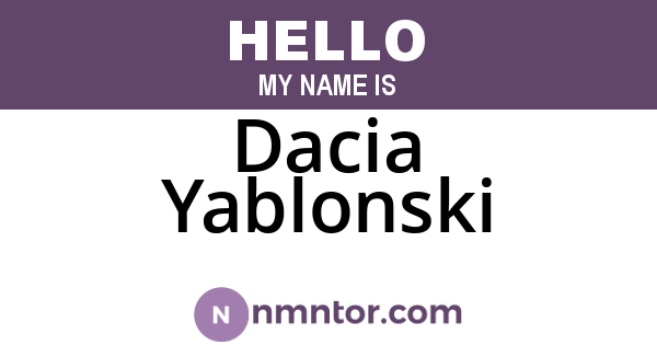 Dacia Yablonski