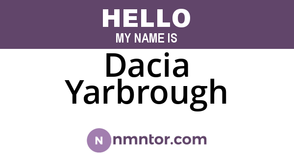 Dacia Yarbrough