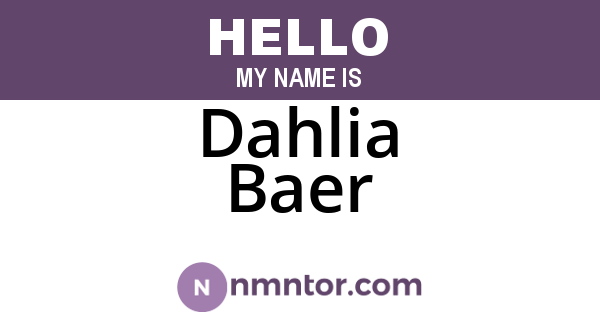 Dahlia Baer