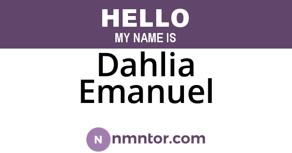 Dahlia Emanuel