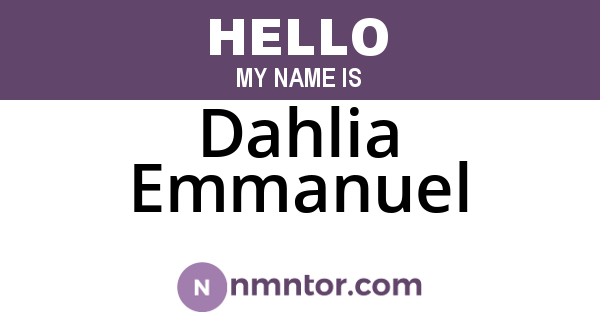 Dahlia Emmanuel