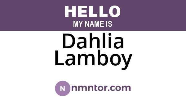 Dahlia Lamboy