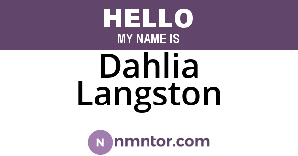 Dahlia Langston