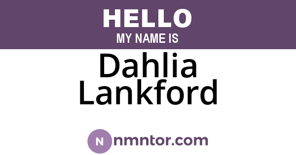 Dahlia Lankford