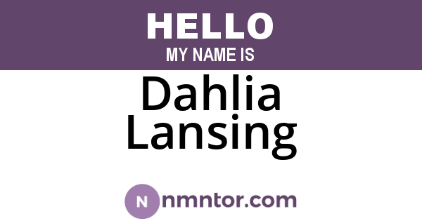 Dahlia Lansing