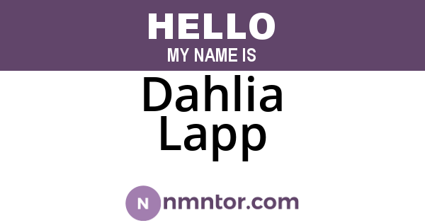 Dahlia Lapp