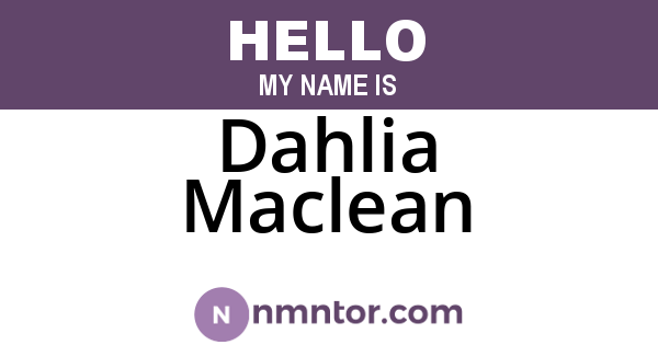 Dahlia Maclean