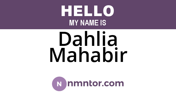 Dahlia Mahabir