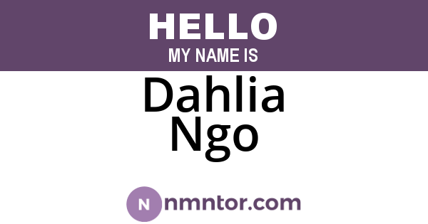 Dahlia Ngo