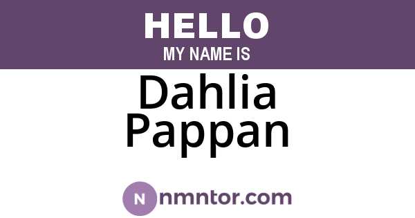 Dahlia Pappan