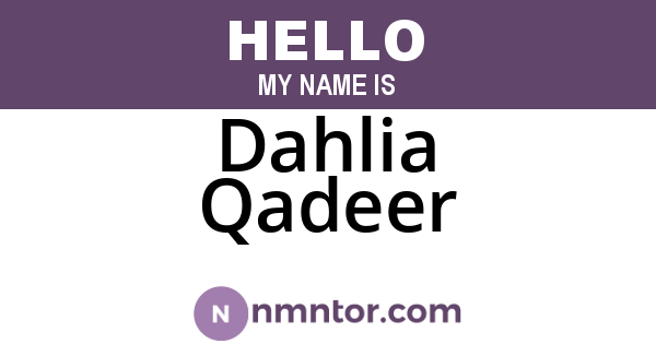 Dahlia Qadeer