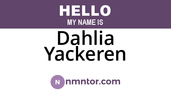 Dahlia Yackeren