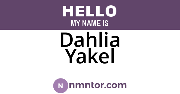 Dahlia Yakel