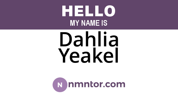 Dahlia Yeakel