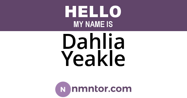 Dahlia Yeakle