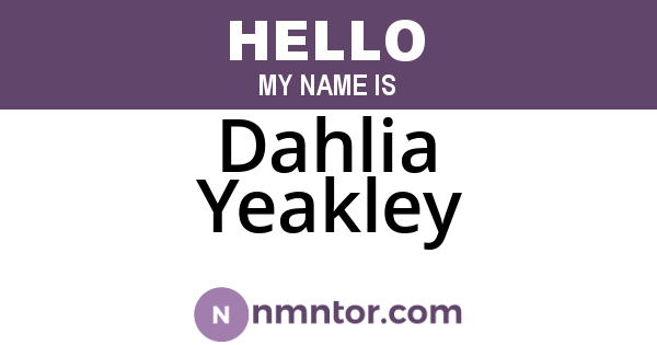 Dahlia Yeakley